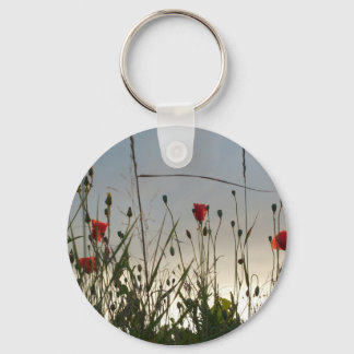 Porte-clés Fleurs - Quatre Poppies Rouges