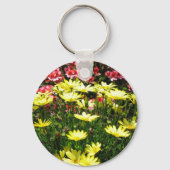 Porte-clés Fleurs rose et jaune - (Verso)