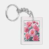 Porte-clés Fleurs roses (Devant gauche)