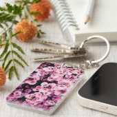 Porte-clés Fleurs roses (Devant droit)