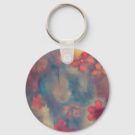 Porte-clés Fleurs roses atténuées (Recto)