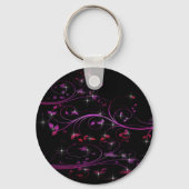 Porte-clés Fleurs roses chaudes (Recto)