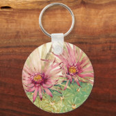 Porte-clés Fleurs roses de cactus (Recto)