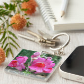 Porte-clés Fleurs roses de muflier (Devant Droit)