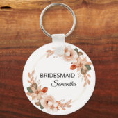 Porte-clés Fleurs roses élégantes Floral Nom personnalisé Bri (Recto)