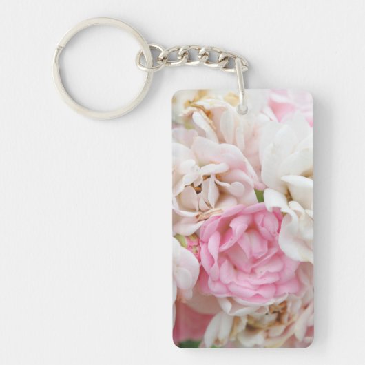 Porte-clés Fleurs roses et blanches (Devant)