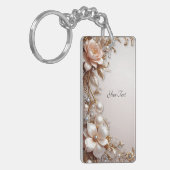 Porte-clés Fleurs Roses et Blanches Douces (Devant gauche)
