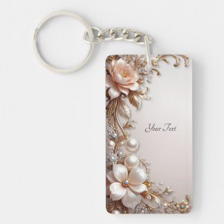 Porte-clés Fleurs Roses et Blanches Douces