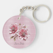 Porte-clés Fleurs Roses Modernes (Dos)