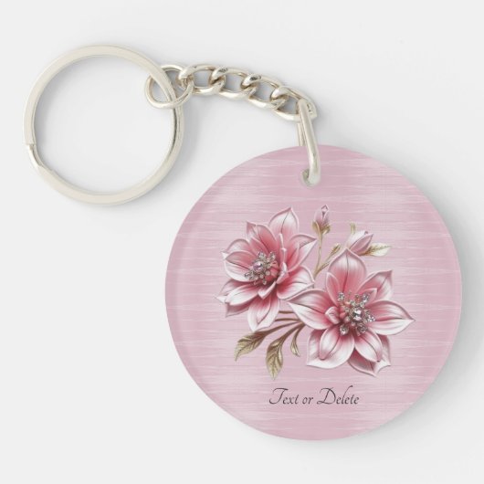 Porte-clés Fleurs Roses Modernes (Devant)