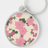 Porte-clés Fleurs Roses, Motif Floral, Motif De Fleurs (Devant)