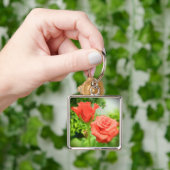 Porte-clés Fleurs Roses romantiques (main)