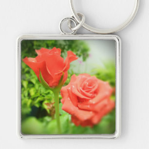 Porte-clés Fleurs Roses romantiques