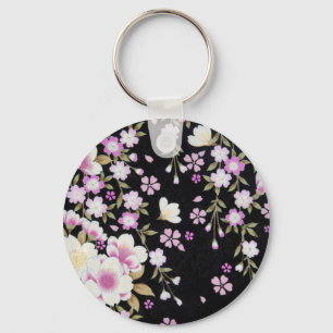Porte-clés Fleurs roses tombantes en cascade