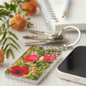Porte-clés Fleurs rouges (Devant droit)