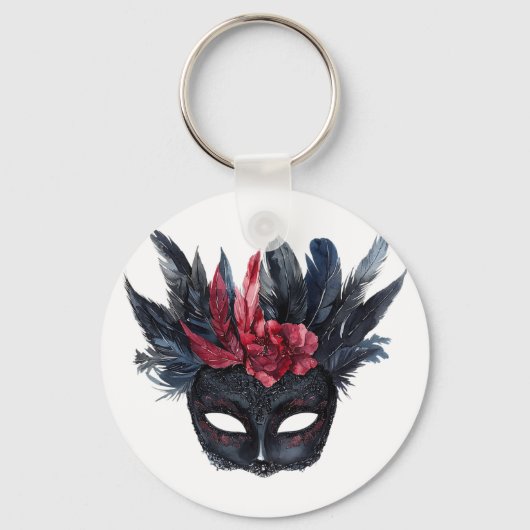 Porte-clés Fleurs rouges bordeaux (Verso)