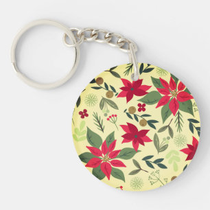 Porte-clés Fleurs rouges de Noël Motif-11600
