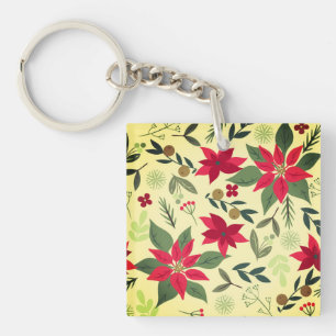 Porte-clés Fleurs rouges de Noël Motif-11600