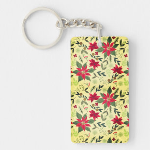Porte-clés Fleurs rouges de Noël Motif-11600