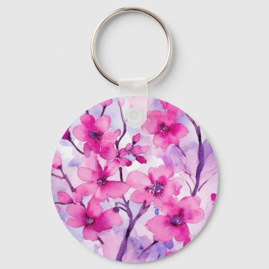 Porte-clés Fleurs Sakura roses (Recto)