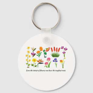 Porte-clés Fleurs sauvages Femmes et filles florales