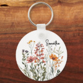 Porte-clés Fleurs sauvages personnalisées, Fête de (Recto)