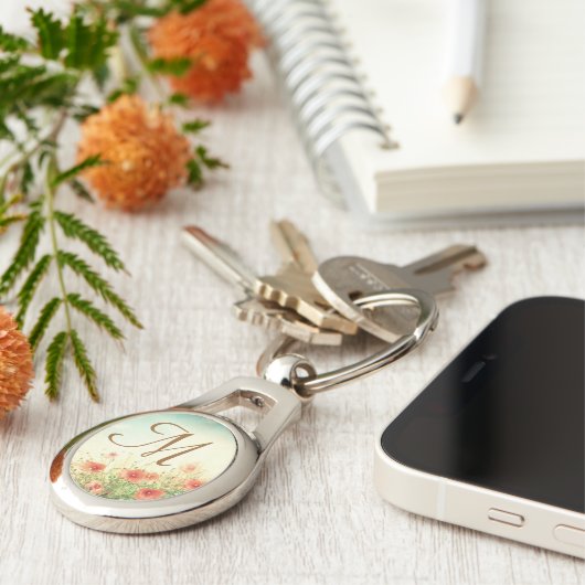 Porte-clés Fleurs sauvages roses dans le Porte - clé numériqu (Côté )