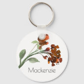 Porte-clés Fleurs sauvages rustiques | Burning Orange Bohemia (Recto)