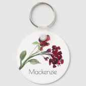 Porte-clés Fleurs sauvages rustiques | Mariage floral orange (Verso)