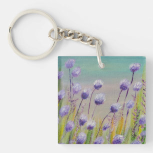 Porte-clés Fleurs sauvages violets