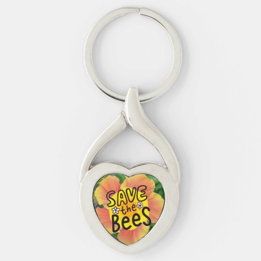 Porte-clés Fleurs "Sauvez Les Abeilles" (Devant)