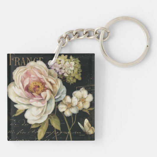 Porte-clés Fleurs sur le noir (Dos)