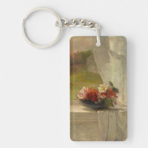 Porte-clés Fleurs sur une haie de fenêtre par John La Farge