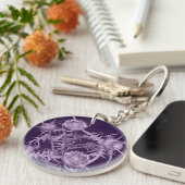 Porte-clés fleurs THISTLE violet fleur motif (Devant droit)