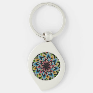 PORTE-CLÉS FLEURS TOURBILLON COLORÉES 