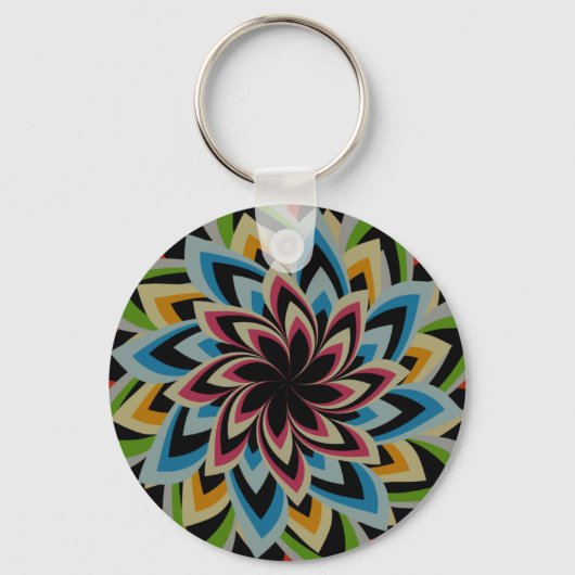 PORTE-CLÉS FLEURS TOURBILLON COLORÉES (Recto)