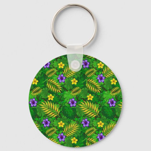 Porte-clés fleurs tropicales (Recto)