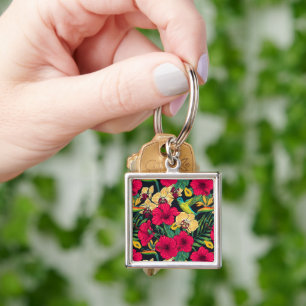 Porte-clés Fleurs tropicales et colibri - Botanica d'été