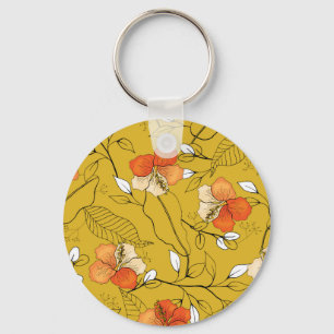 Porte-clés Fleurs tropicales Feuilles : Papier peint exotique