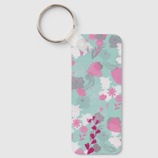 Porte-clés fleurs vertes (Recto)