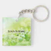 Porte-clés Fleurs vertes élégantes Vertes Inspiration Bible V (Dos)