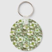Porte-clés Fleurs Vertes Stylisées (Recto)