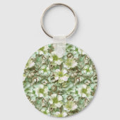 Porte-clés Fleurs Vertes Stylisées (Verso)