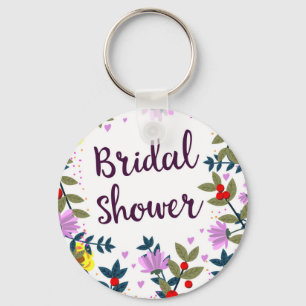 Porte-clés Fleurs Vintage pour Baby Shower de Mariée