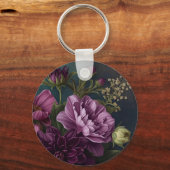 Porte-clés Fleurs Vintage Sombres (Recto)