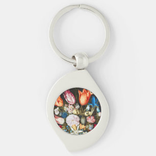 Porte-clés Fleurs vintages en verre par Ambrosius Bosschaer