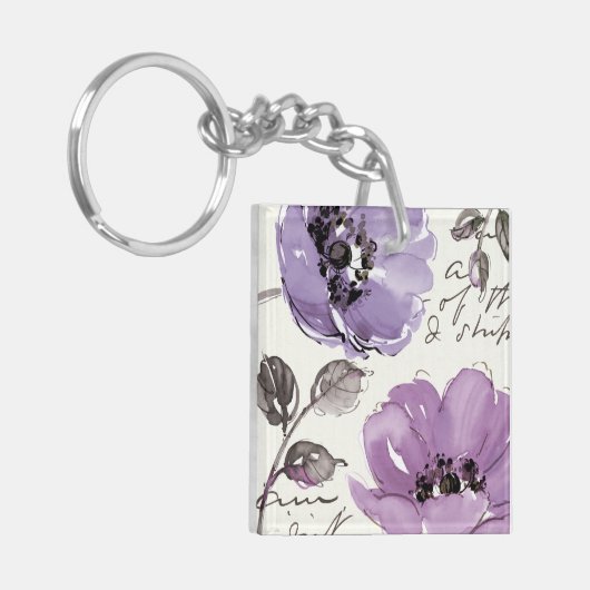 Porte-clés Fleurs violettes (Devant gauche)