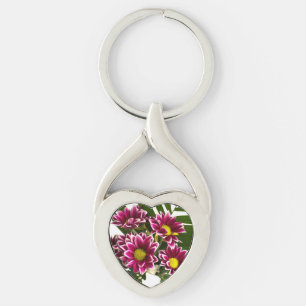 Porte-clés Fleurs violettes