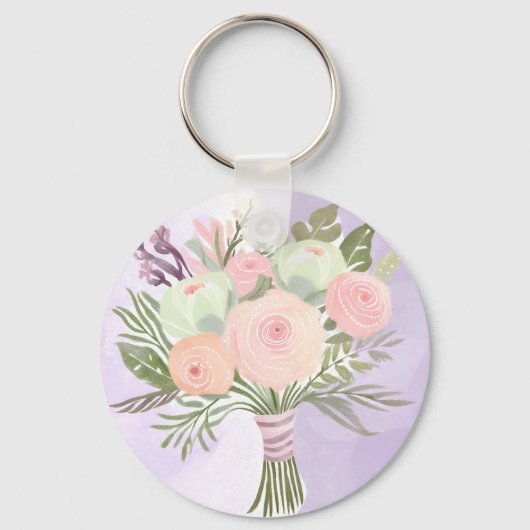 Porte-clés Fleurs violettes (Recto)