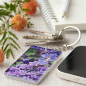 Porte-clés Fleurs violettes (Devant droit)